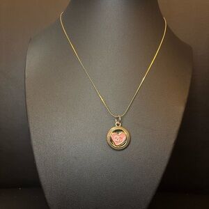 CC Gold and Pink Heart charm/zipper pull